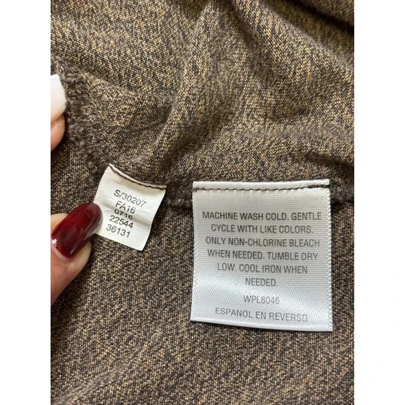 Tasso Elba Polo Shirt Mens XL Brown Heathered Long Sleeve Casual Comfort - Picture 12 of 14